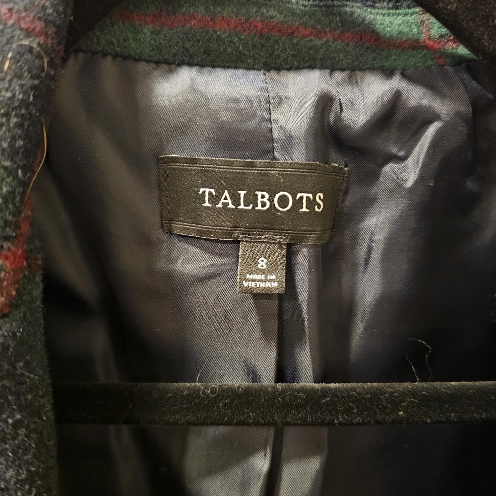 Talbots Women's Tartan Plaid Blazer - Green and Red - Picture 4 of 6